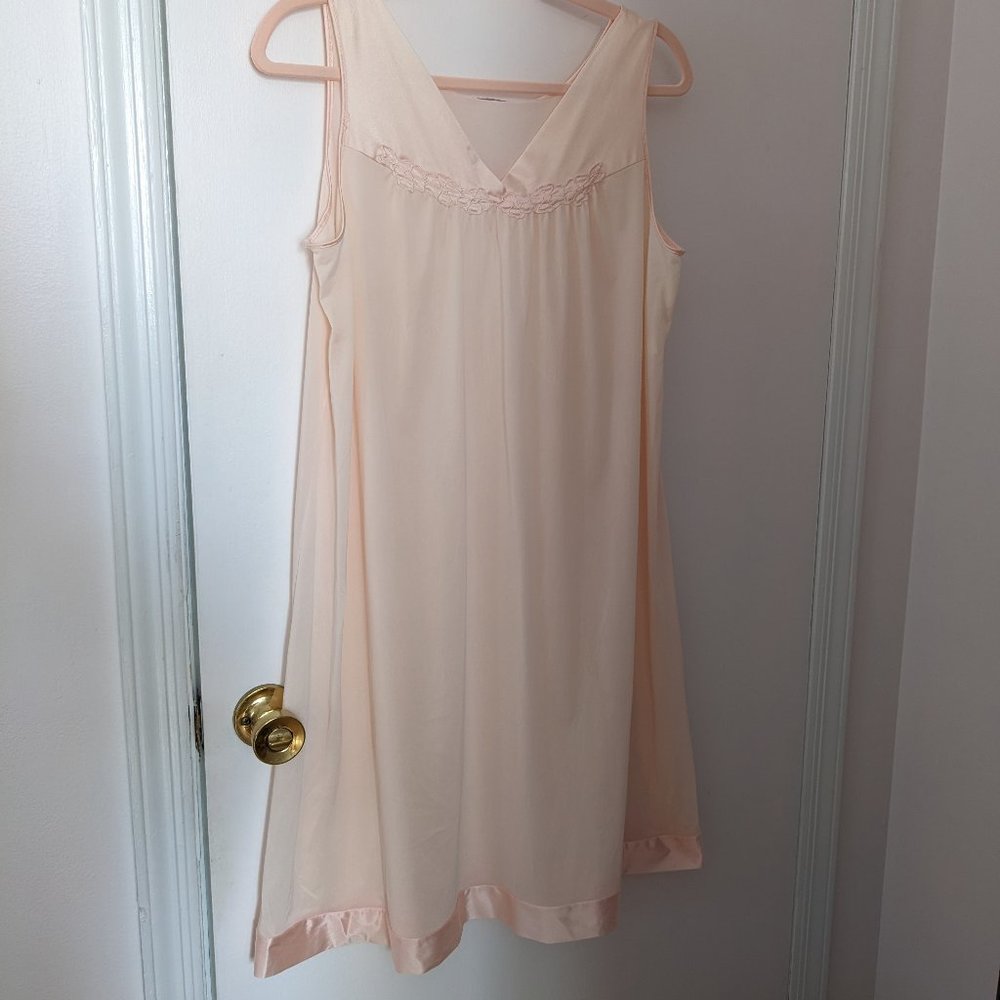Vintage 80s Pink Slip Dress